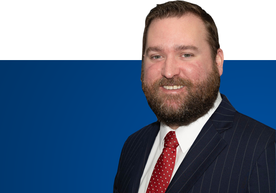 Attorney Shawn Barlow solo image with blue background